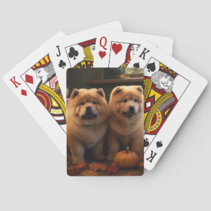 Jeu De Cartes Chow Chow Chiot Automne Citrouille de plaisir