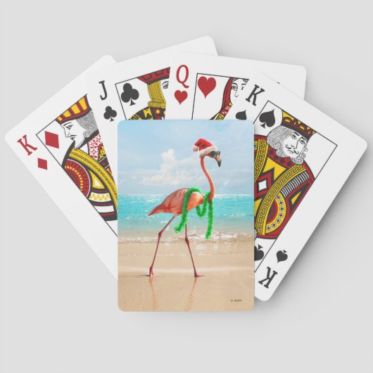 Jeu De Cartes Christmas Flamingo on the Beach (dos)