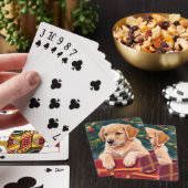Jeu De Cartes Christmas Golden Retriever Puppy Present (In Situ)