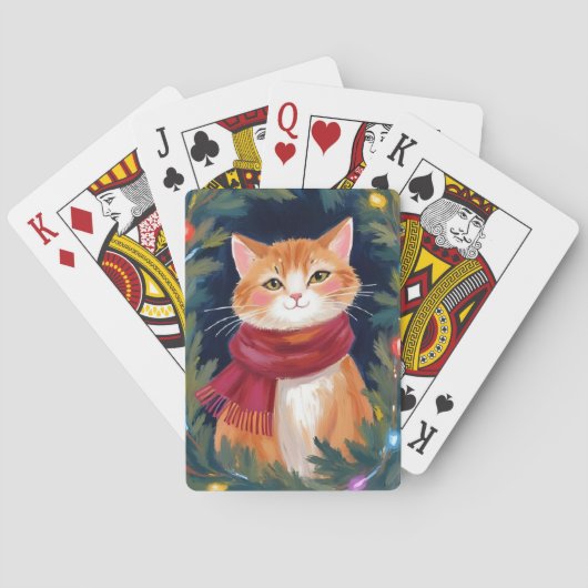 Jeu De Cartes Christmas Orange Cat Festive Pet (dos)