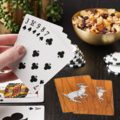 Jeu De Cartes Chrome Like Running Deer on Fine Teak (In Situ)