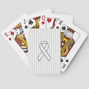 Jeu De Cartes Chrome Ruban Blanc de sensibilisation sur des band