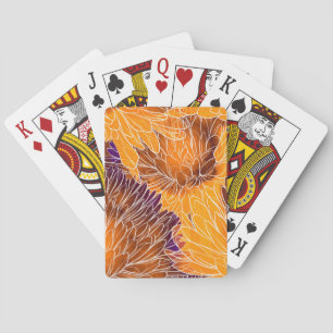 Jeu De Cartes Chrysanthème japonais : Aquarelle incolore