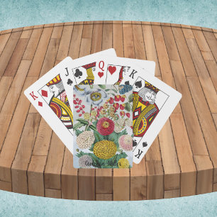 Jeu De Cartes Chrysanthème Vintage personnalisé Pavot Lilac