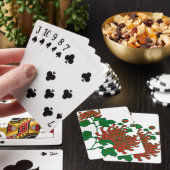 Jeu De Cartes Chrysanthèmes araignées chinois - rouge profond (In Situ)