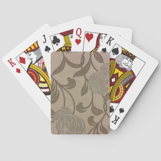 Jeu De Cartes Chrysanthèmes — Argent et Gris (dos)