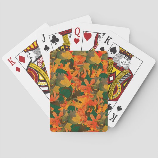 Jeu De Cartes Chute du Motif Feuille pour l'automne (dos)