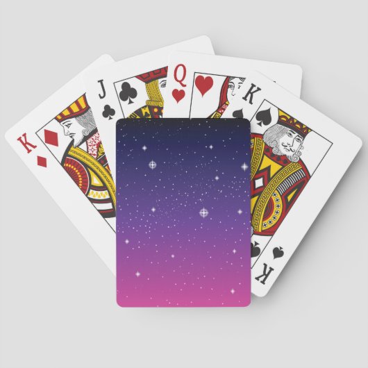 Jeu De Cartes Ciel nocturne étoilé violet foncé (dos)