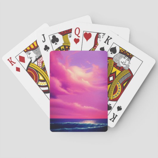 Jeu De Cartes Ciels roses (dos)