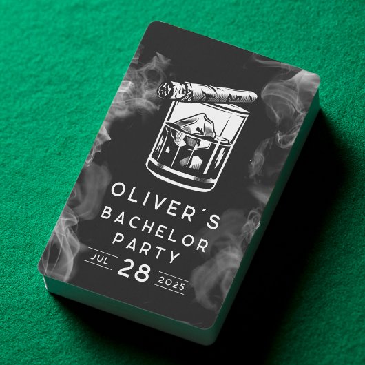 Jeu De Cartes Cigares de fête de bachelor moderne et Whisky Noir