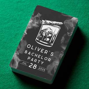 Jeu De Cartes Cigares et Whisky Noir pour Enterrement de Vie de