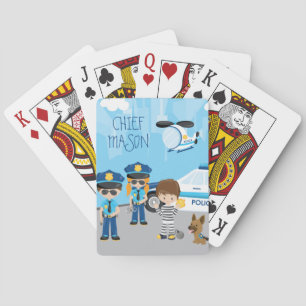 Jeu De Cartes Cignon petit homme de police avec prénom