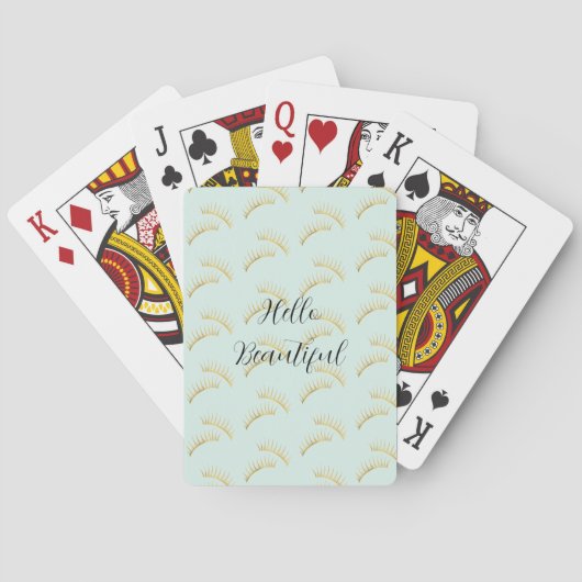 Jeu De Cartes Cils en Or Menthe (dos)