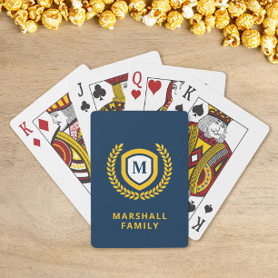Jeu De Cartes Cimetière de logo Marine et Gold Monogram