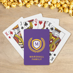 Jeu De Cartes Cimetière du logo du Monogramme violet et or