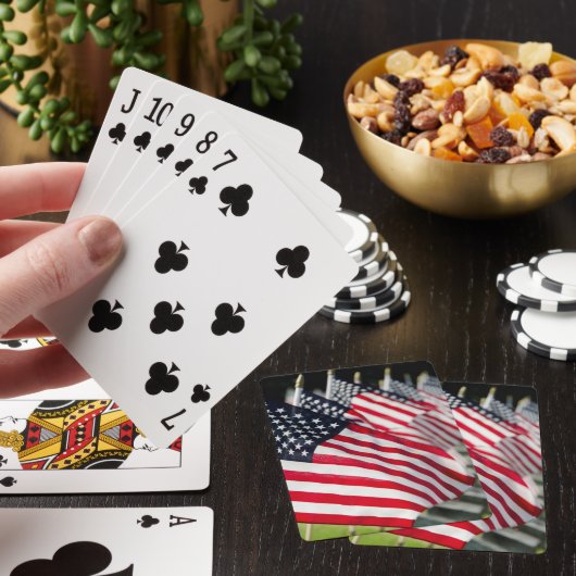 Jeu De Cartes Cimetière militaire historique avec drapeaux améri (In Situ)