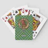 Jeu De Cartes Cimier de coq Clan Currie sur Tartan (dos)