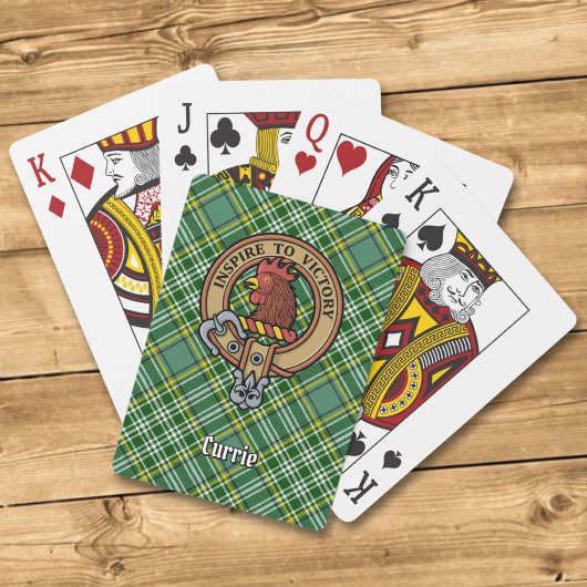 Jeu De Cartes Cimier de coq Clan Currie sur Tartan