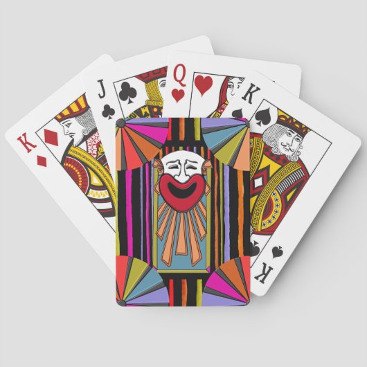 Jeu De Cartes Circus Art - Clown Face, Stripes et Big Top (dos)