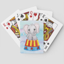 Cirque Eléphant Jouer Cartes