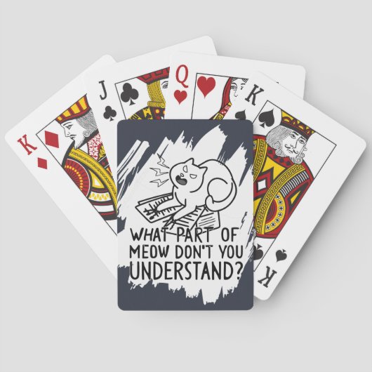 Jeu De Cartes Citation de chat drôle de Splash blanc (dos)