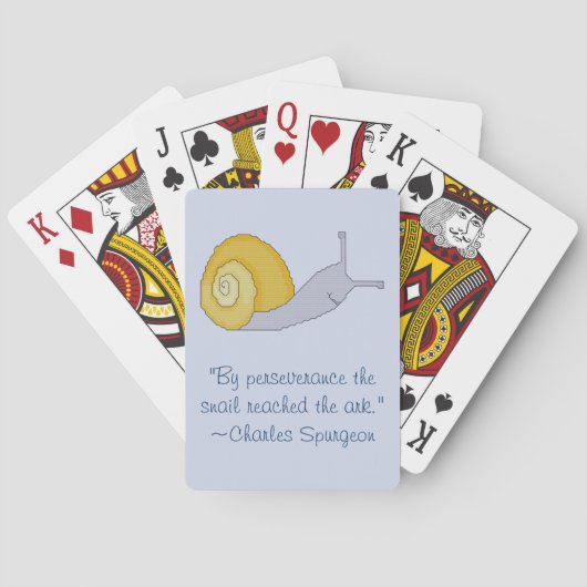 Jeu De Cartes Citation de Perseverence d'escargot de Charles (dos)