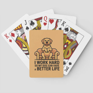 Jeu De Cartes Citation drôle de chien gâté sur canapé Illustrati