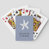 Jeu De Cartes Citation Étoile de Mer Blanche Bleue de Plage (dos)