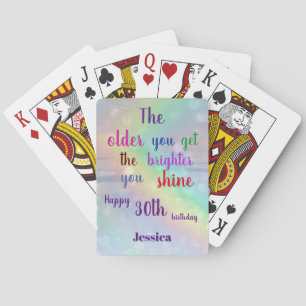Jeu De Cartes Citation inspirante Joyeux 30e anniversaire Nom