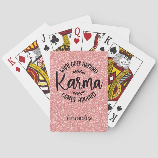 Jeu De Cartes Citation Karma Parties scintillant rose personnali (dos)