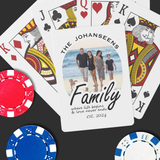 Jeu De Cartes Citation unique Family Life Love Script Photo & No