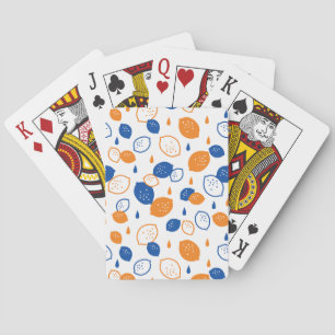 Jeu De Cartes Citron bleu et orange Motif Jouer sur le thème des
