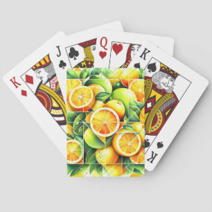 Jeu De Cartes Citron Orange Botanique Citrus Géométrique