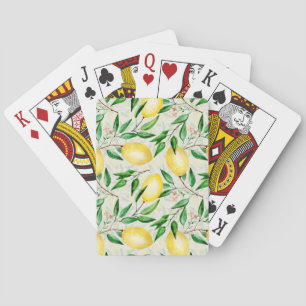 Jeu De Cartes citrons aquarelle, motif de fruits sans soudure.