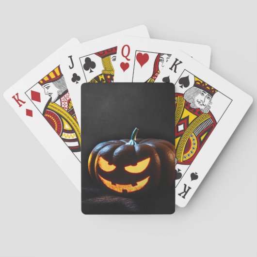 Jeu De Cartes Citrouille d'Halloween Jack-O-Lantern Éffrayant (dos)