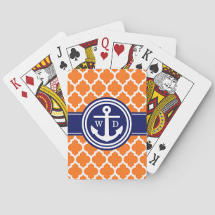 Jeu De Cartes Citrouille Orange Marocain #5 Ancre Marine Bleu 2