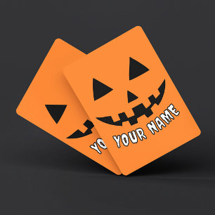 Jeu De Cartes Citrouille orange personnalisé Halloween Votre Nom
