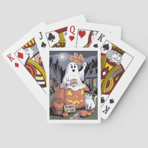 Jeu De Cartes Citrouilles À Vendre Et Fantôme De Caféine Avec Ca
