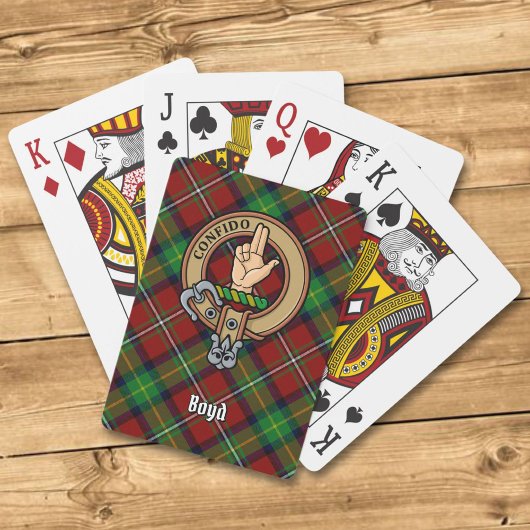Jeu De Cartes Clan Boyd Crest sur Tartan