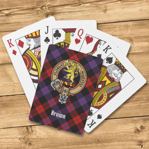 Jeu De Cartes Clan Brown Crest sur Tartan