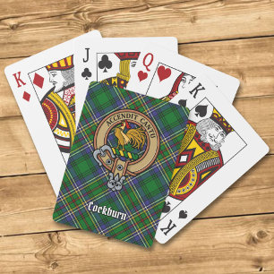 Jeu De Cartes Clan Cockburn Crest sur Tartan
