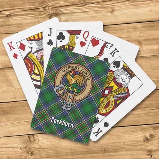 Jeu De Cartes Clan Cockburn Crest sur Tartan