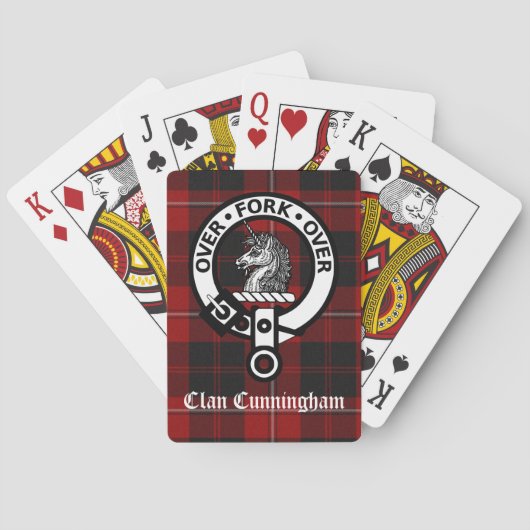 Jeu De Cartes Clan Cunningham Crest Badge et Tartan (dos)