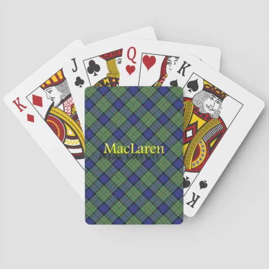 Jeu De Cartes Clan écossais MacLaren (dos)