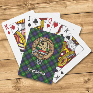 Jeu De Cartes Clan Farquharson Crest sur Tartan Jouer des cartes