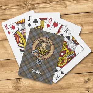 Jeu De Cartes Clan Gordon Crest sur Tartan Patiné