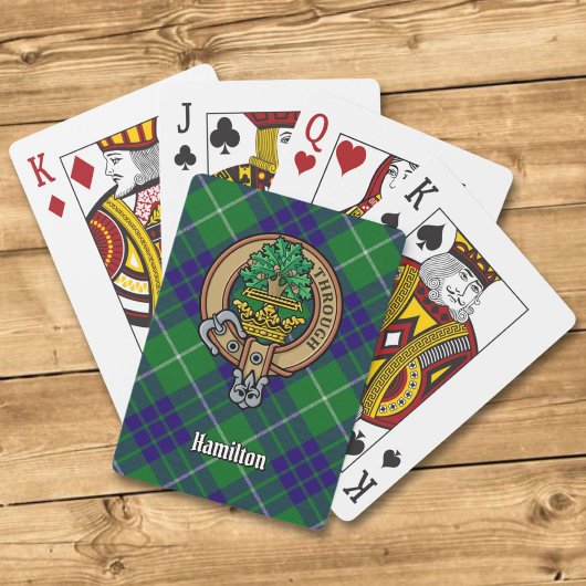 Jeu De Cartes Clan Hamilton Crest sur la chasse Tartan
