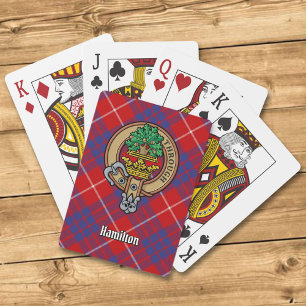 Jeu De Cartes Clan Hamilton crête sur Red Tartan Jouer des carte