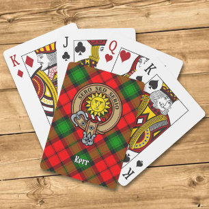 Jeu De Cartes Clan Kerr Crest sur Tartan