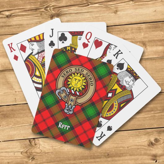 Jeu De Cartes Clan Kerr Crest sur Tartan